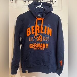 Berlin Navy Hoodie with Orange Accents Size M